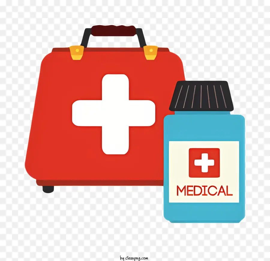 croce rossa - Kit di pronto soccorso rosso con fiala di medicina