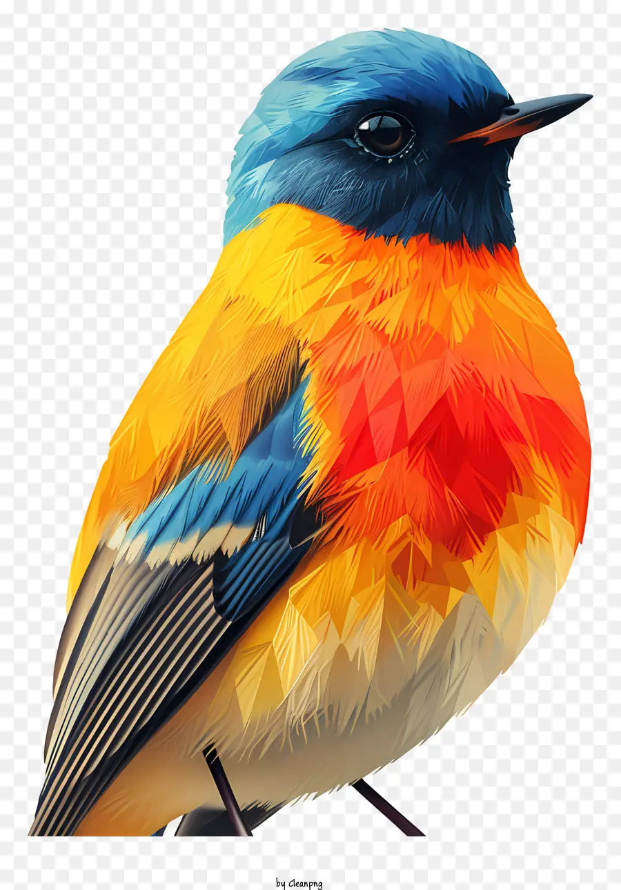 uccello colorato per uccello blu e becco rosso giallo corpo bianco coda bianca - Uccello colorato e fiducioso arroccato sul ramo con grazia