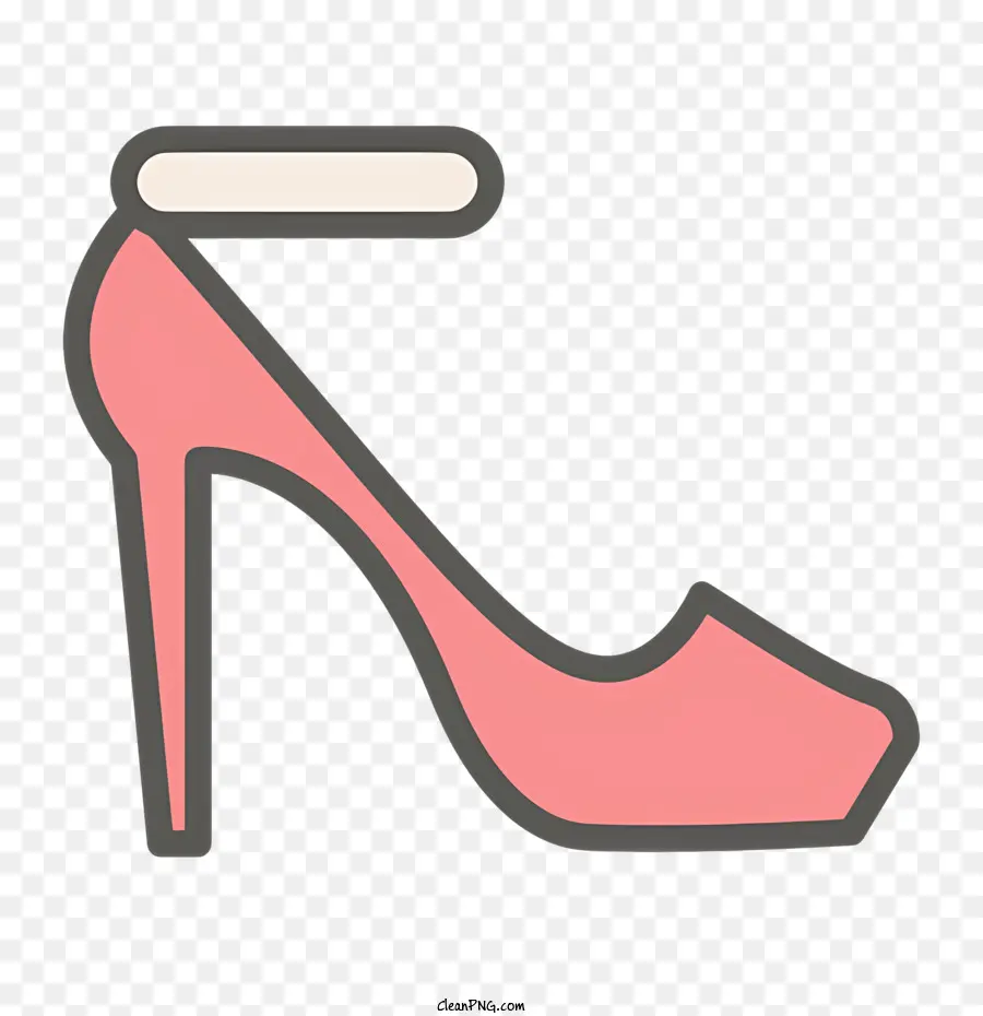 Frauenschuhe Frauen Schuh High Heel -Knöchel -Gurt Silhouette Bild - Flache schwarz -weiße Silhouette des rosa High Heel -Schuhs der Frau