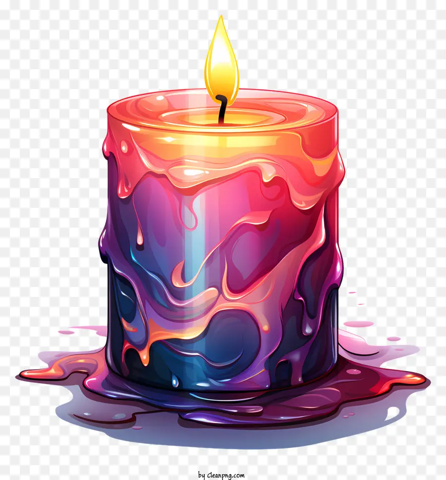 candele a lieto di candela colorato candela vorticoso design gocciolante - Candela vorticosa colorata su sfondo nero