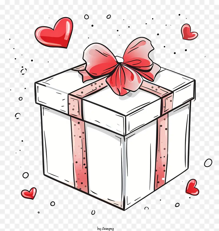 scatola regalo - Grande scatola regalo bianca con arco rosso