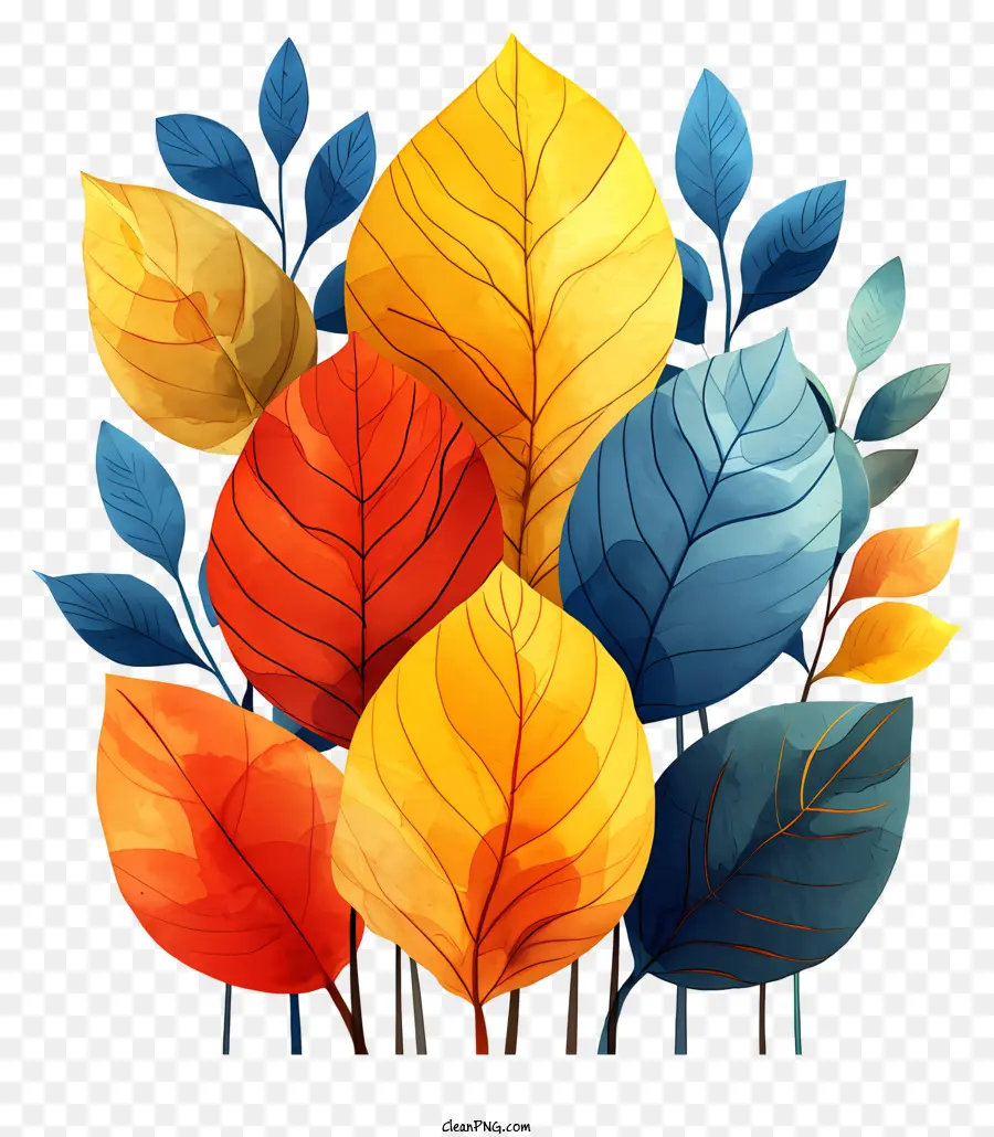 foglie di autunno - Vibranti foglie autunnali che formano un'immagine pacifica