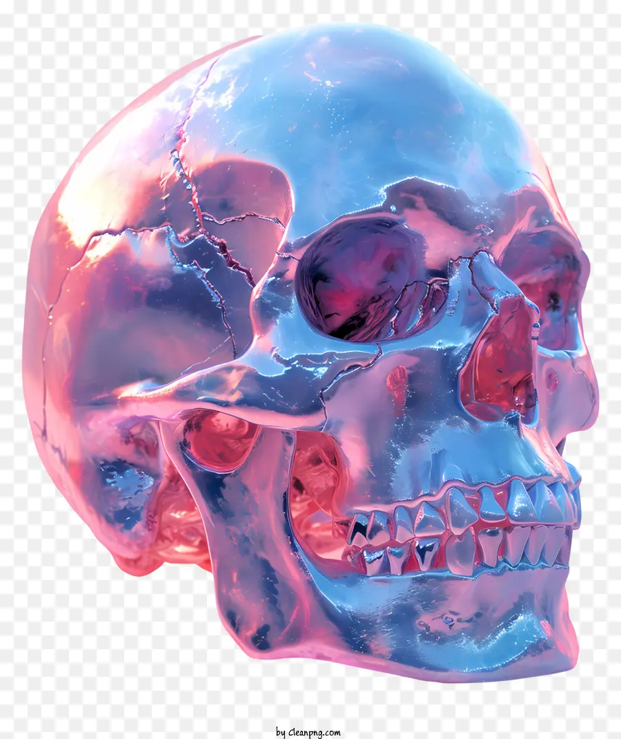 effetto di luce - Skull luminoso con colorato effetto leggero sul nero