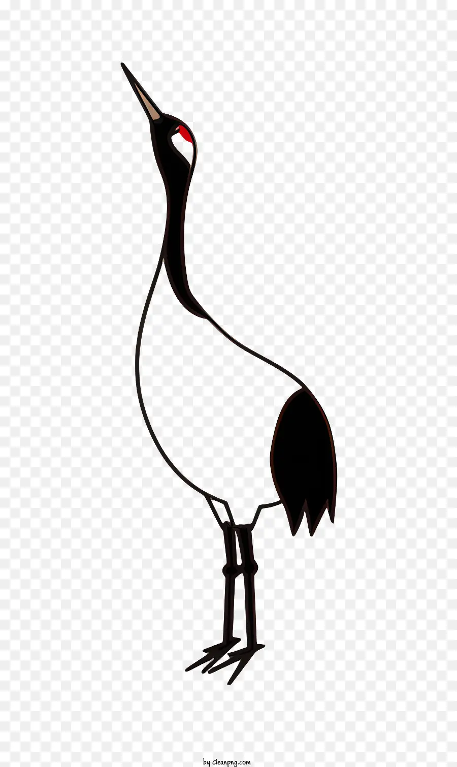 Kran Vogel - Schwarz -Weiß -Zeichnung eines Vogels