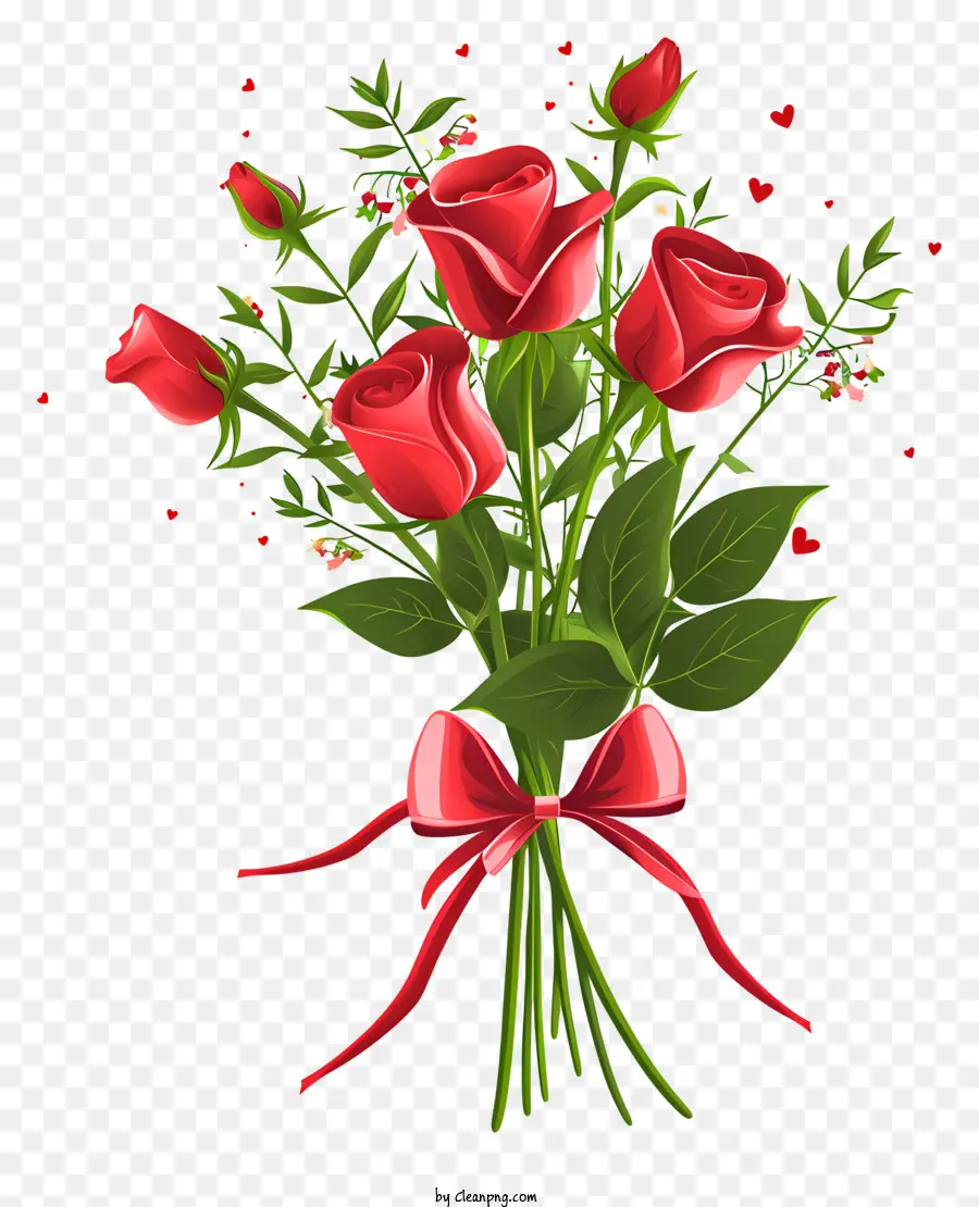 Rote Rosen - Blumenstrauß roter Rosen auf schwarzem Hintergrund
