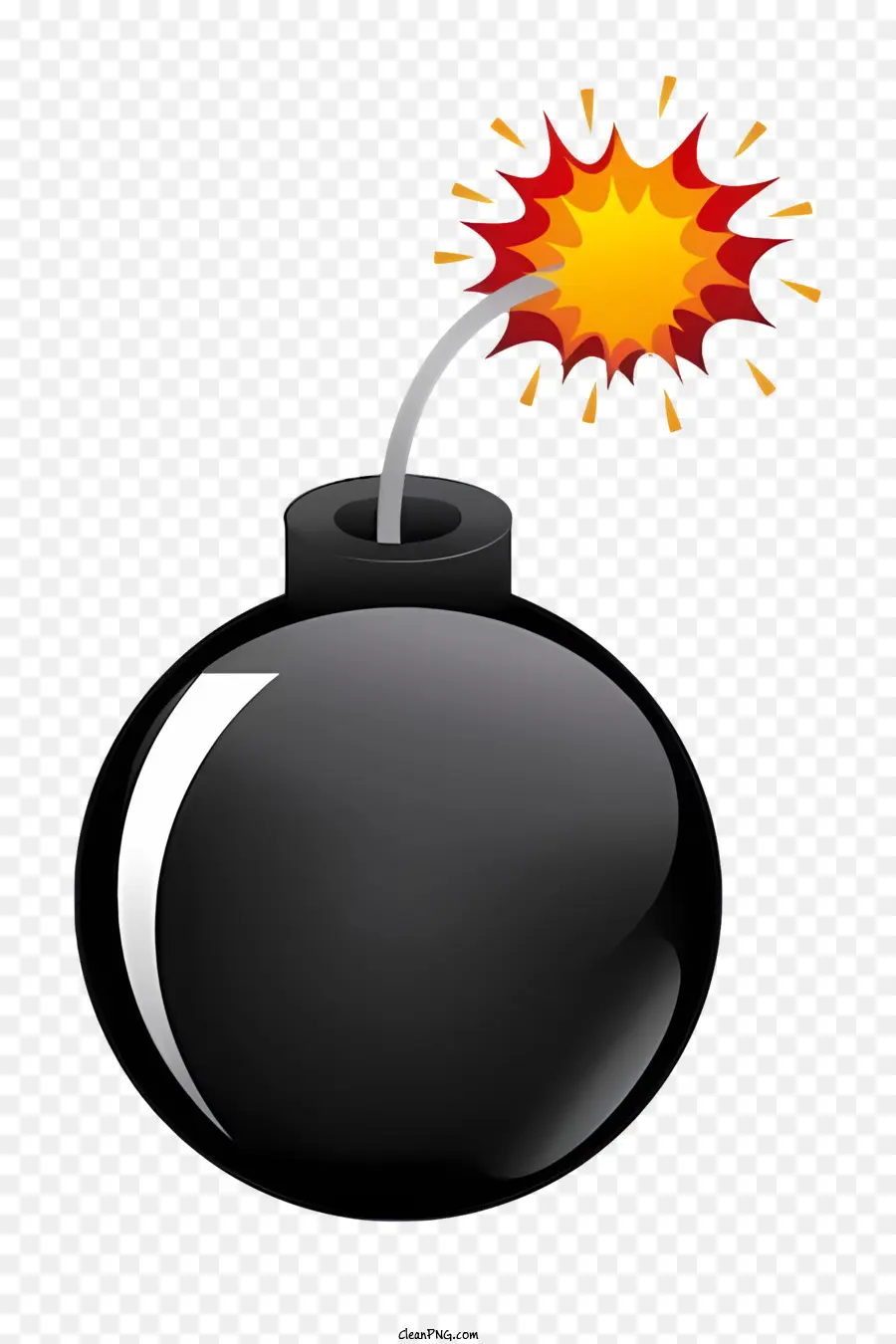 Explosive Gefahr von Timer Bomb Bomb Flare - Schwarze Bombe mit rotem Fackel auf schwarzem Hintergrund
