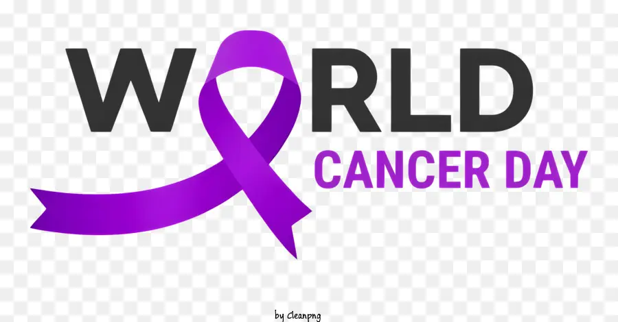 ngày ung thư thế giới - Logo màu tím với 