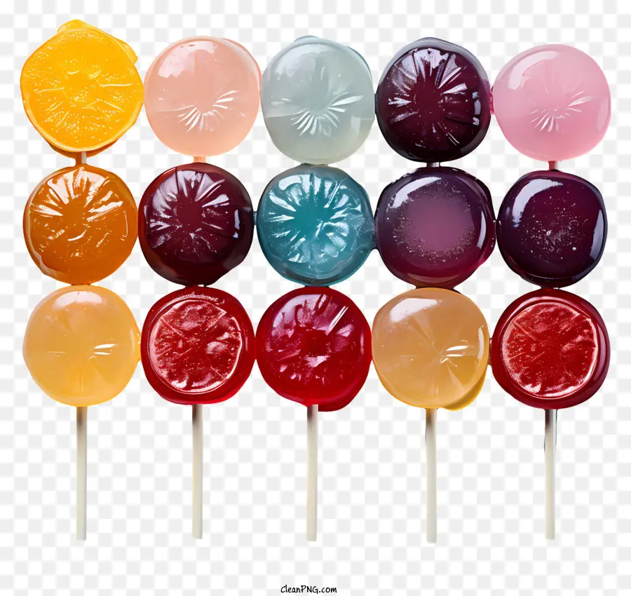 lollies lollipops colors translucent pyramid shape