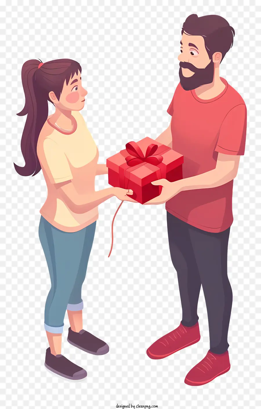 Valentinstag Geschenk für Freund Relevante Schlüsselwörter: Geschenk Überraschung geben rote Box - Mann gibt eine rote Kiste der Frau; 
Beide glücklich. 
Hohe Qualität, gut gemachtes Bild