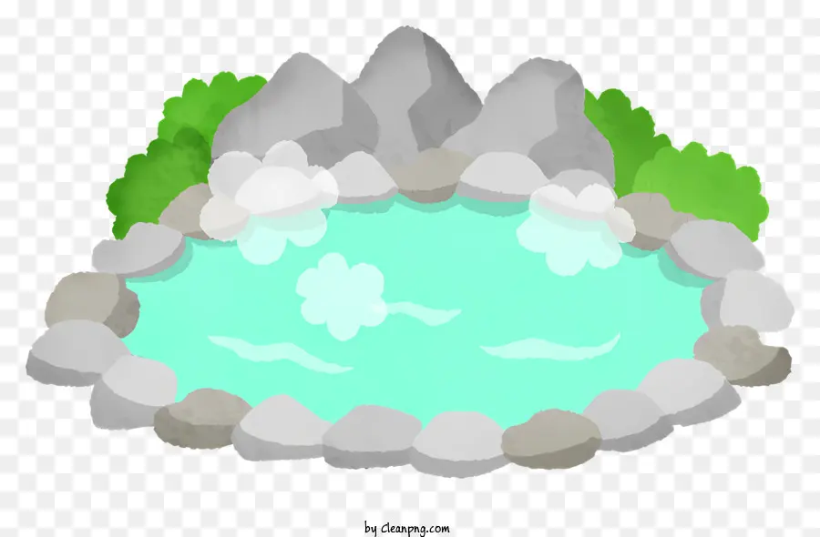 biểu tượng pond đá cây suối - Thanh thản với nước xanh, được bao quanh bởi thiên nhiên