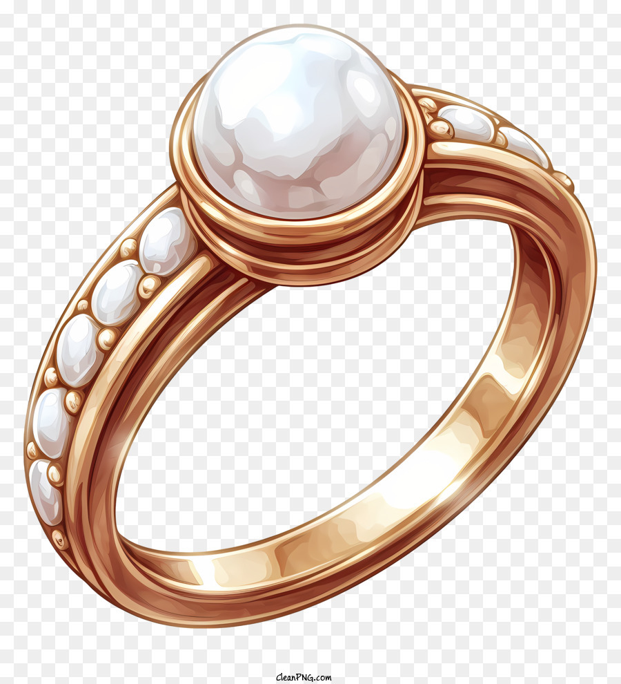 Opulent Leaf Design Pearl Ring - Alapatt Diamonds