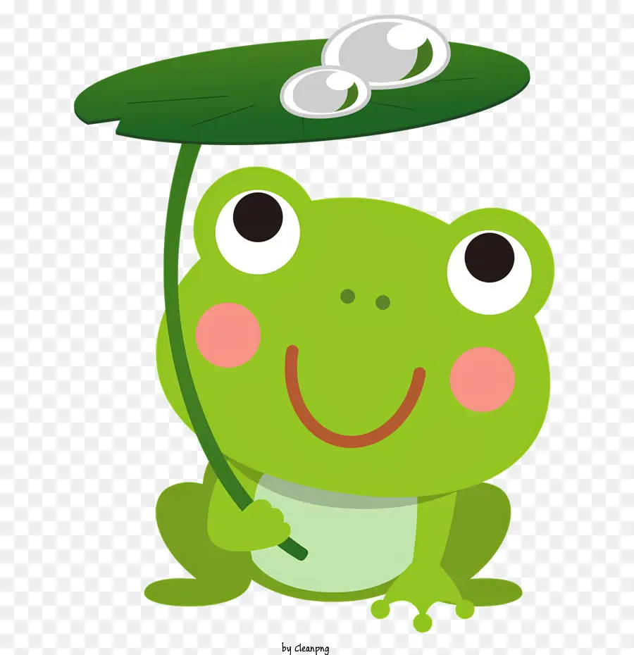 rana gocce d'acqua ombrello verde rana - Frog verde sorridente sotto l'ombrello sotto la pioggia