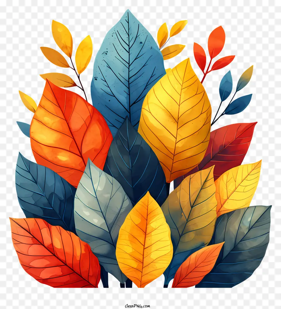 lá mùa thu - Đống lá mùa thu với nhiều màu sắc khác nhau