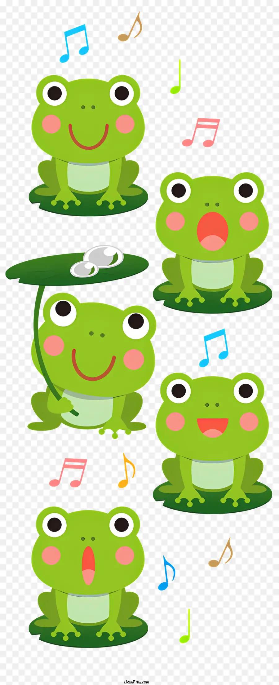 icon musica rane animali musicali felici rane rane giocose - Sorridendo e rane musicali che suonano insieme felici
