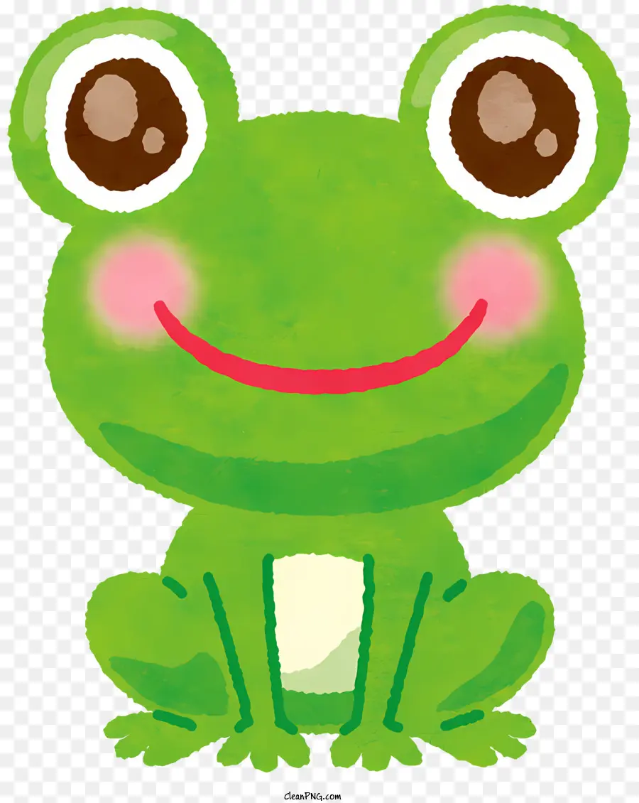 Icon Green Frog Smile Frosch zufrieden - Happy Green Frosch tragen Mütze und Krawatte