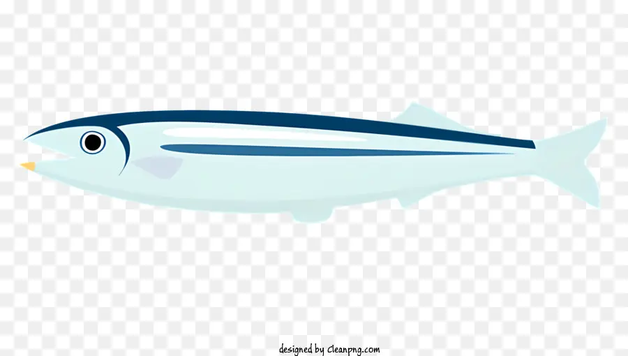 Icon Schlüsselwörter Fisch Marine Wirbeltier blau - Blau und weißer Fisch mit verlängertem Körper und offenem Mund schwimmen in Wasser