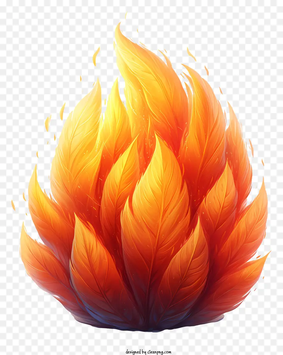 Il fuoco simbolo - Simbolo di fuoco a base di piume fogliare, colori vibranti