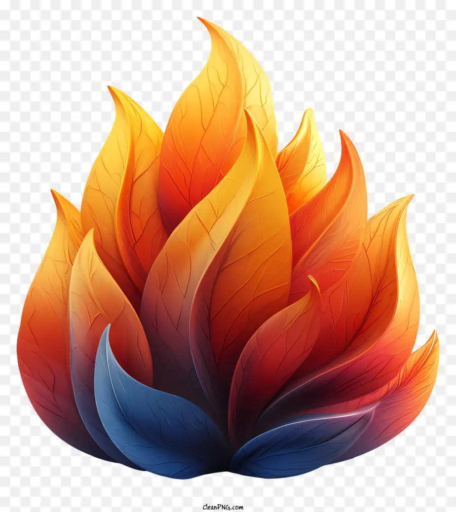 Feuerflamme hell gefärbte leuchtende Flackern - Flammenbild mit hellen, farbenfrohen, nicht reflektierenden Flammen