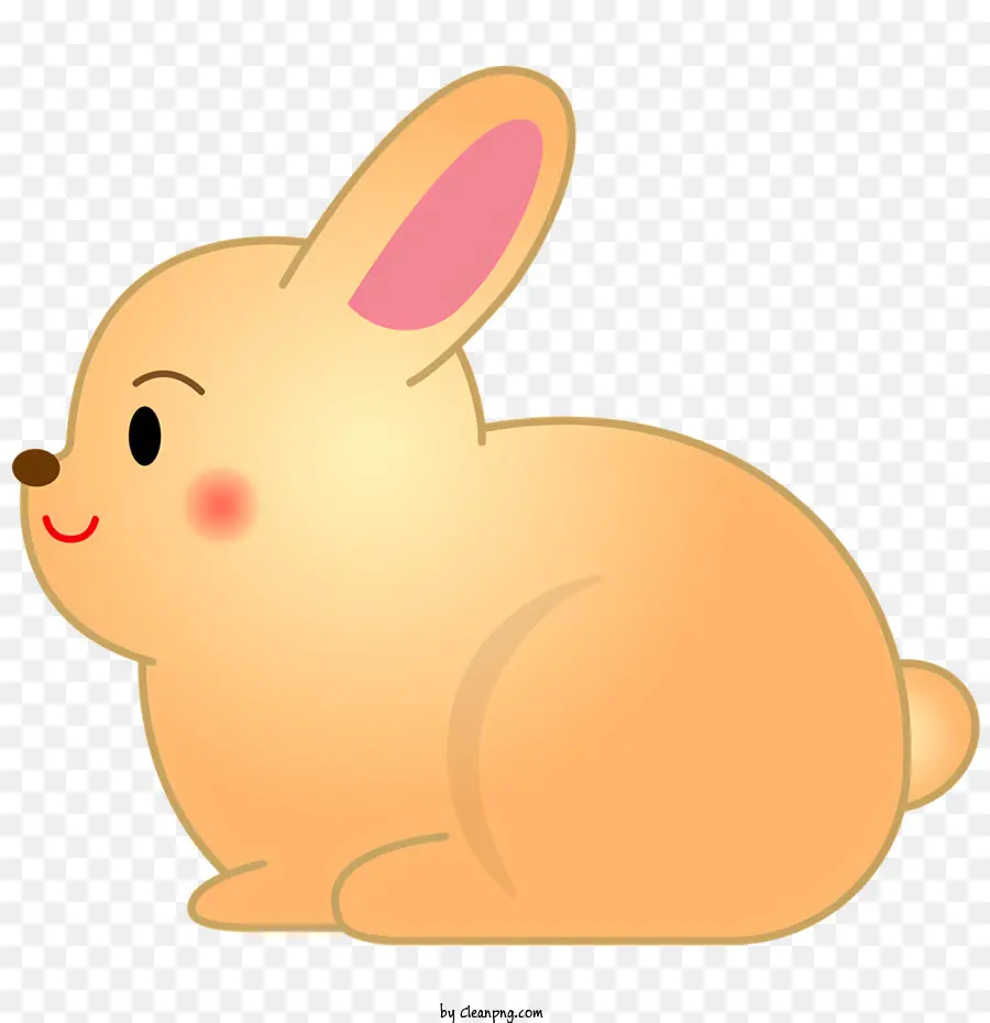 Icon süße Kaninchen -Cartoon Kaninchen kleiner Kaninchen Kaninchen mit gekreuzten Pfoten - Netter Cartoon Kaninchen mit gekreuzten Pfoten und Lächeln