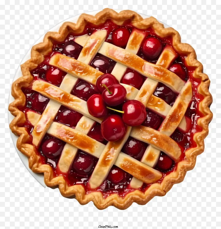 cherry pie icon cherry pie lattice top sliced cherries golden brown color