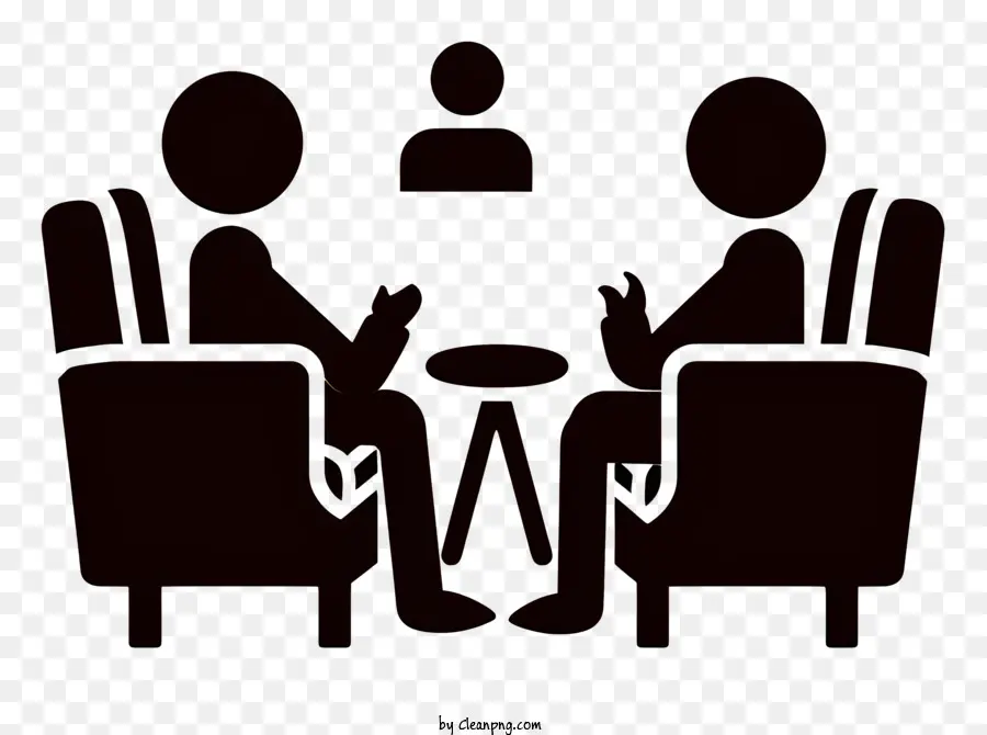 zwei Menschen - Zwei Personen, die an einem Tisch sitzen und sich unterhalten