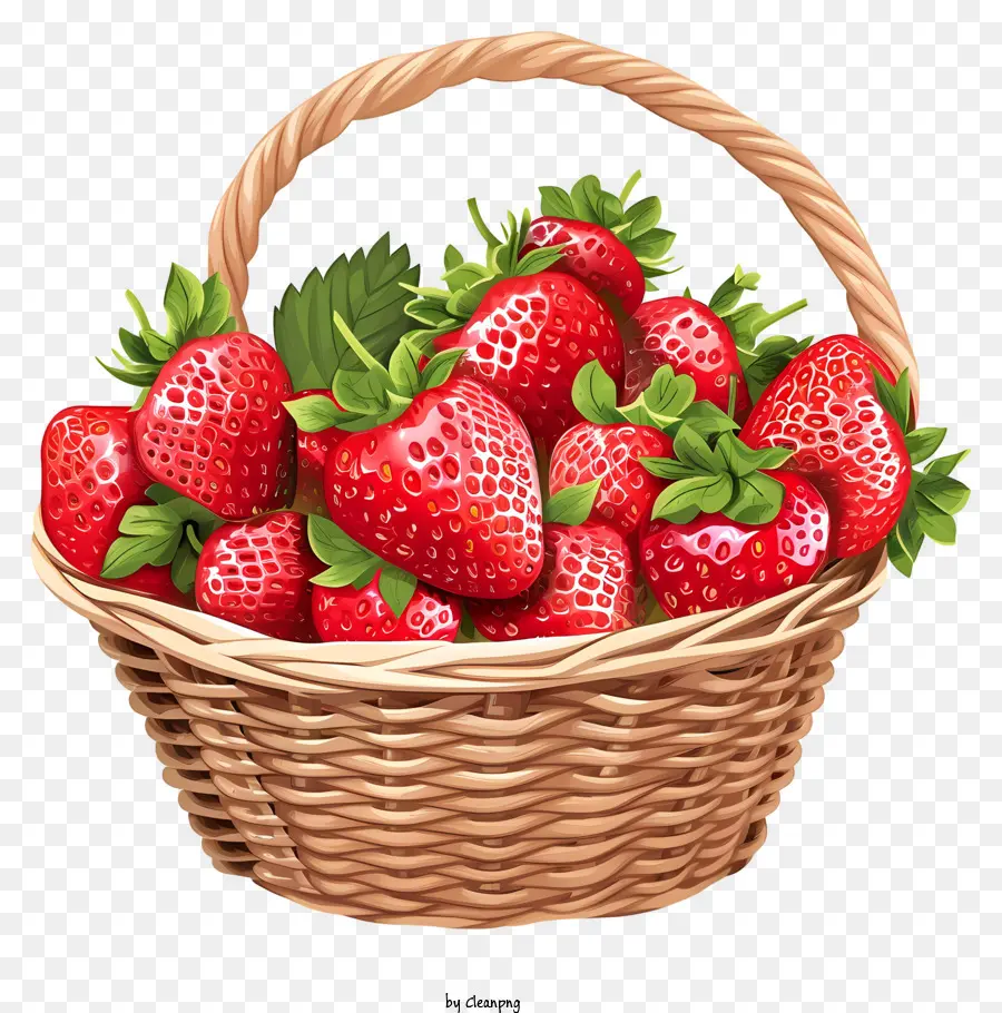 Erdbeerkorb simple Vektorkunst Erdbeeren reife Erdbeeren rote Erdbeeren saftige Erdbeeren - Juicy, rote Erdbeeren bereit zum Pflücken und Essen
