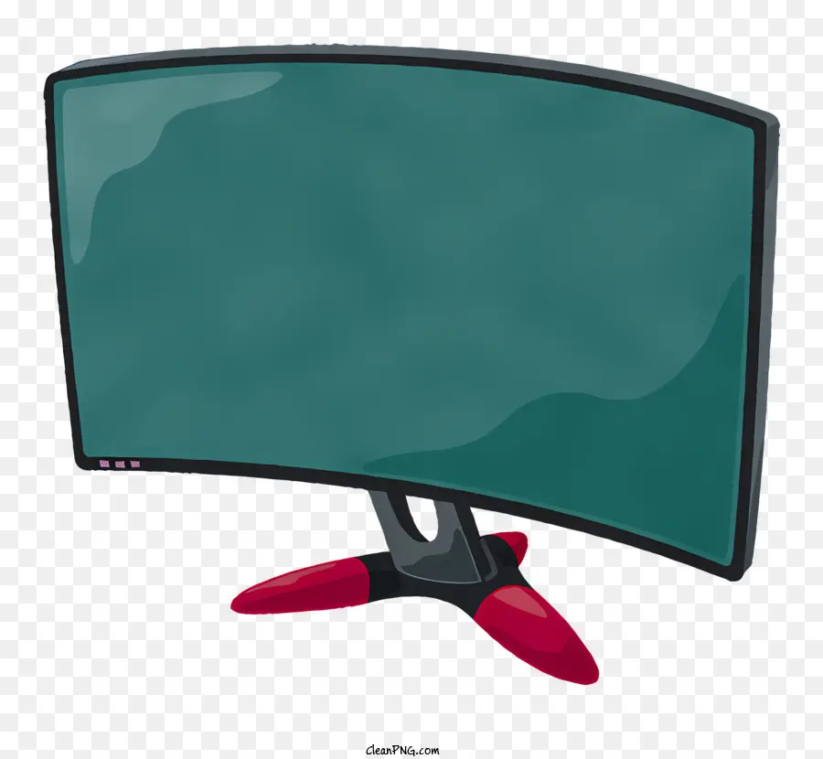 grüner hintergrund - Green Computer Monitor mit zwei roten Ständen