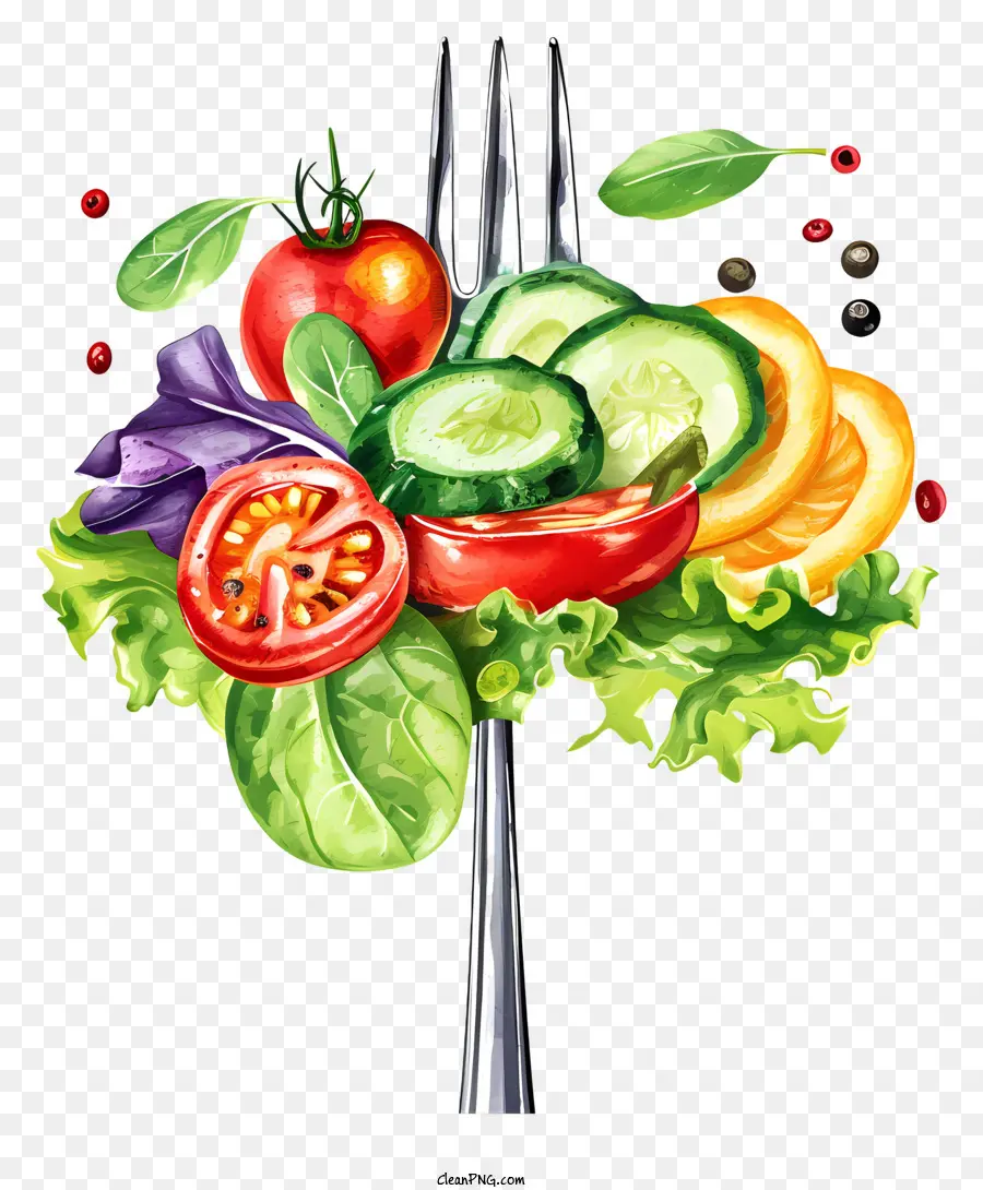 gesunde Ernährung - Farbenfrohe Teller aus Obst und Gemüse, die symmetrisch angeordnet sind