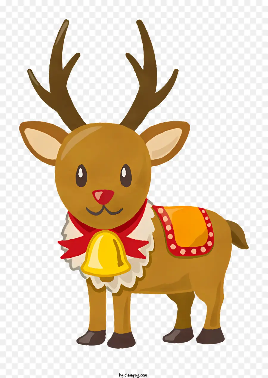 santa Hut - Lächelndes Rentier mit Weihnachtsmütze und Bogen