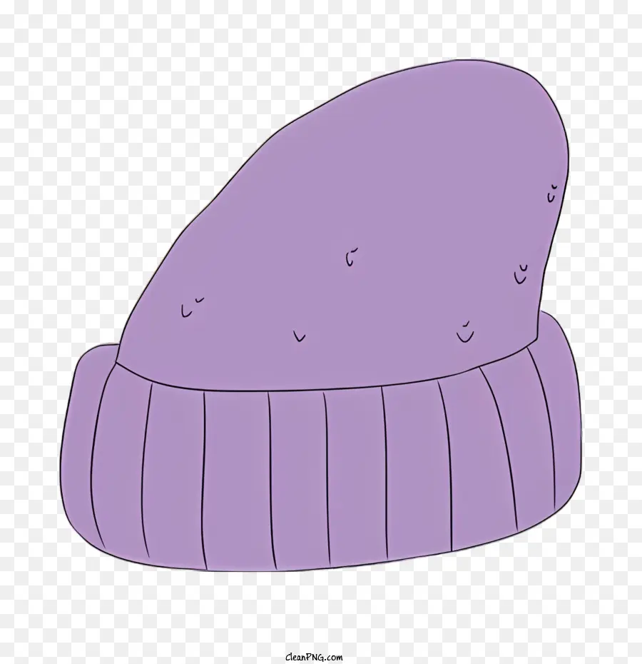icon cartoon purple knit hat black background knit texture