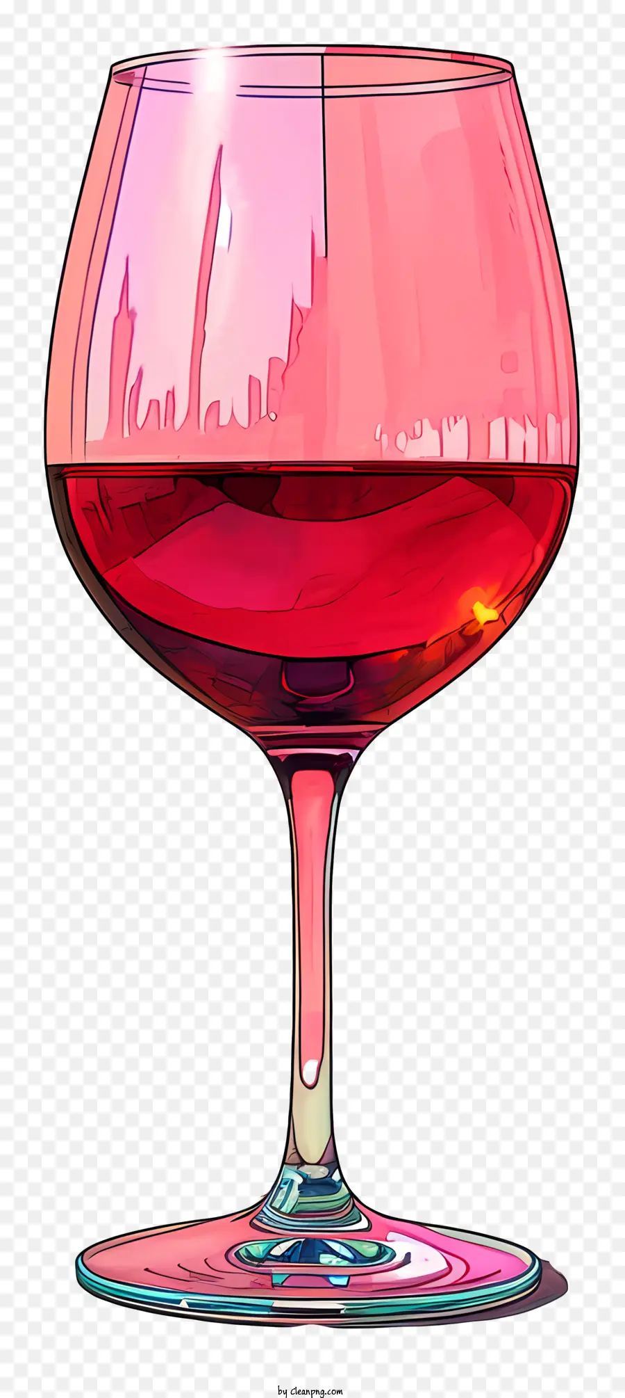Red Wine Glass Pink Liquid Cloudy Liquid Shimmering Liquid Pink Glass - Chất lỏng màu hồng lấp đầy kính tròn có viền màu hồng
