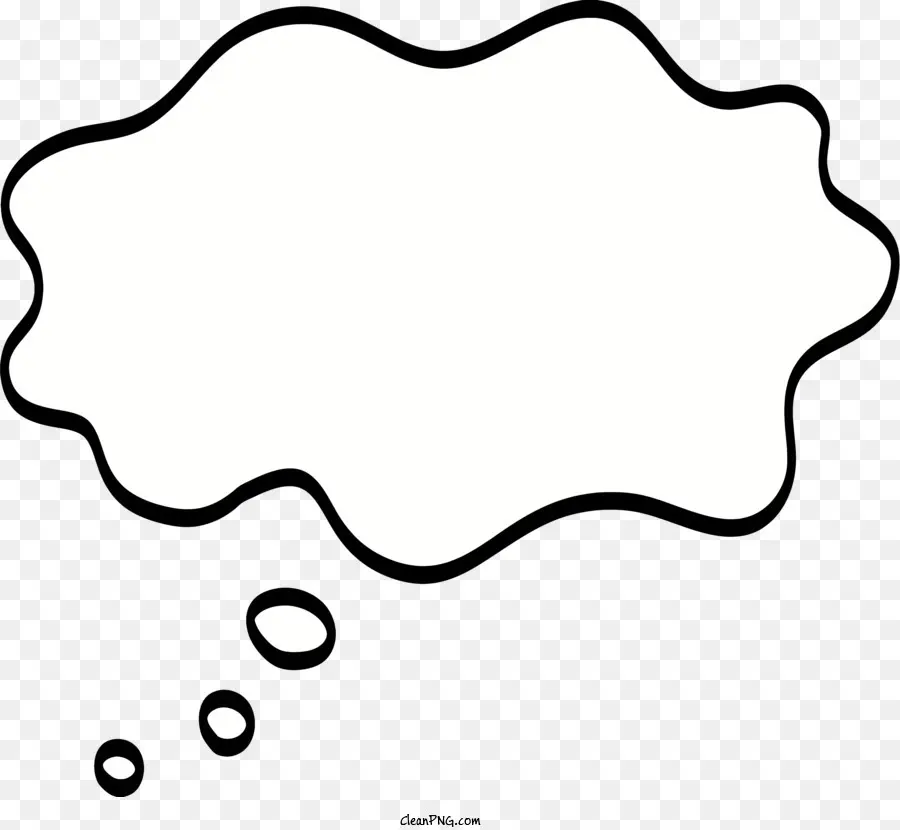 Gedanke, Blase - Einfache schwarz -weiße Zeichnung der Gedankenblase