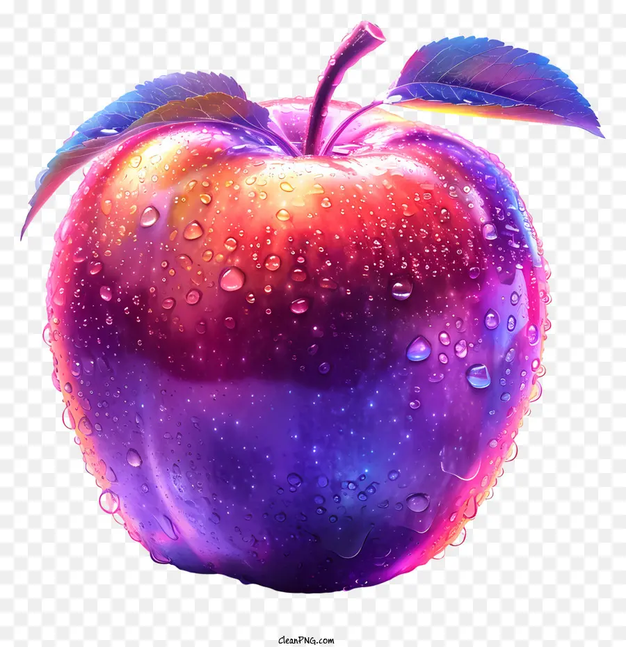 rote Apfel -Apfel -Regentropfen lebendig lebendig - Lebendiger, lebhafter Apfel mit Regentropfen, realistischem Erscheinungsbild