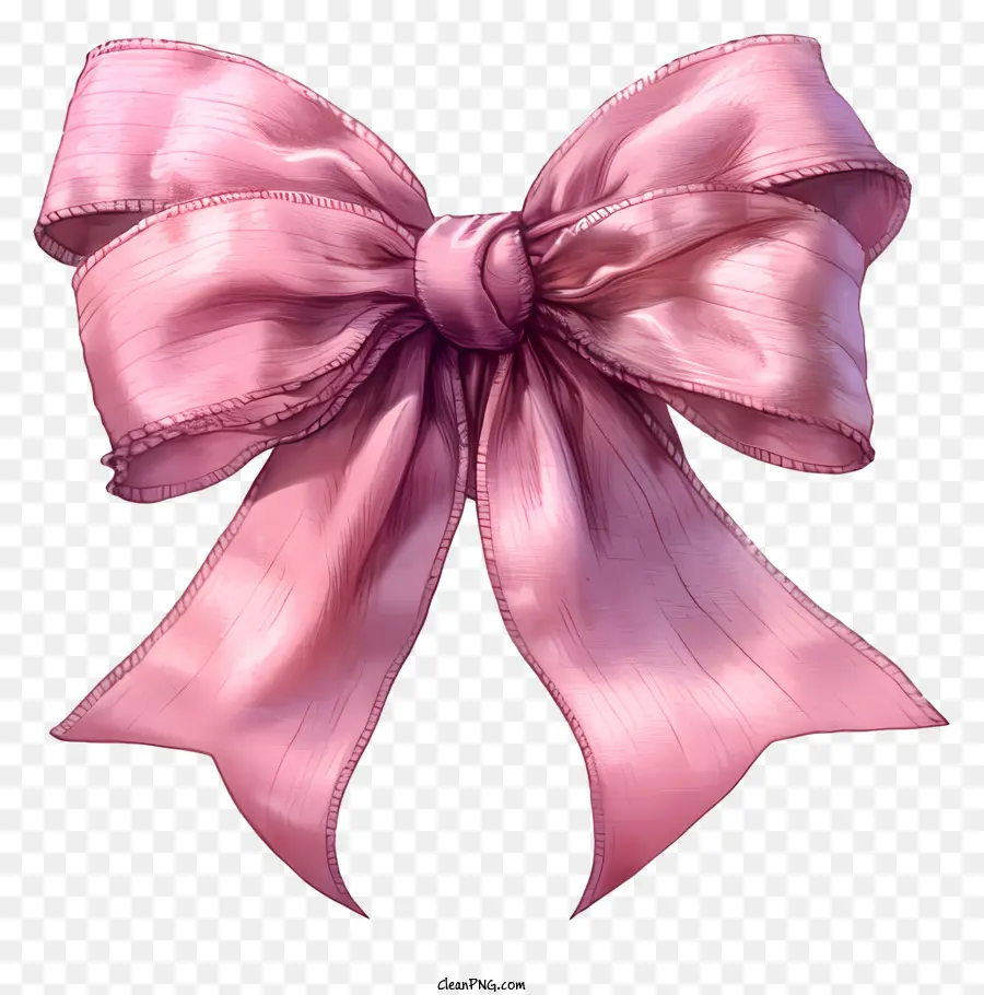 Pink Ribbon - Rosa Bandbogen mit Satinband und Perlen