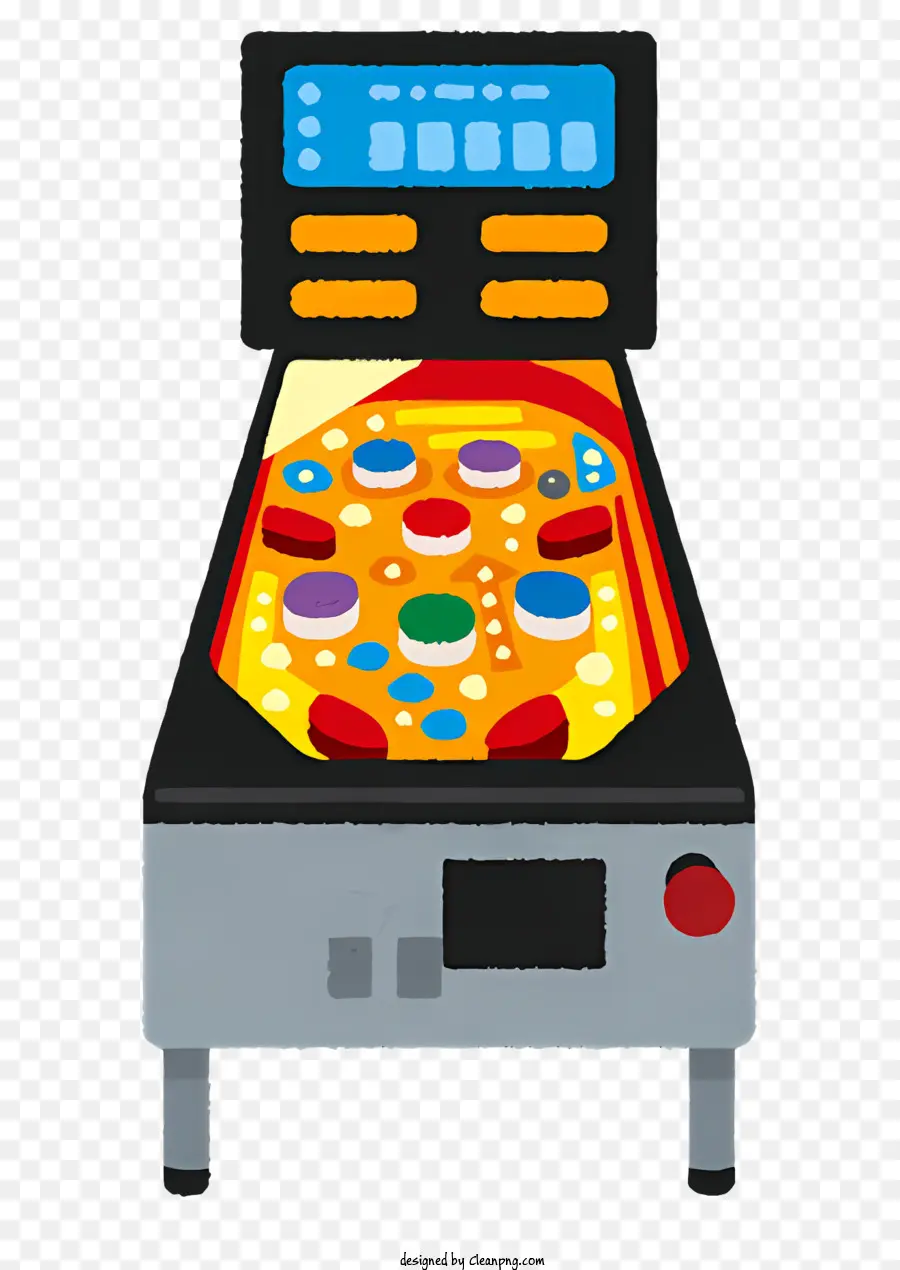 icon pinball machine lighted panel colorful symbols stars