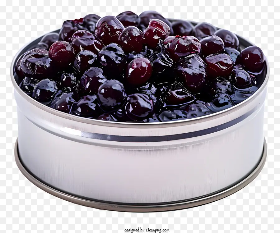 berry composta frutta composta berries contenitore in metallo rotondo sfumature di rosso - Contenitore in metallo rotondo con bacche fresche e secche