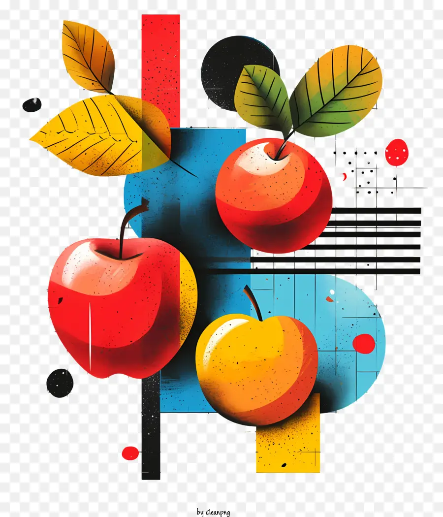 abstrakte Gestaltung - Abstraktes Design mit drei roten Äpfeln