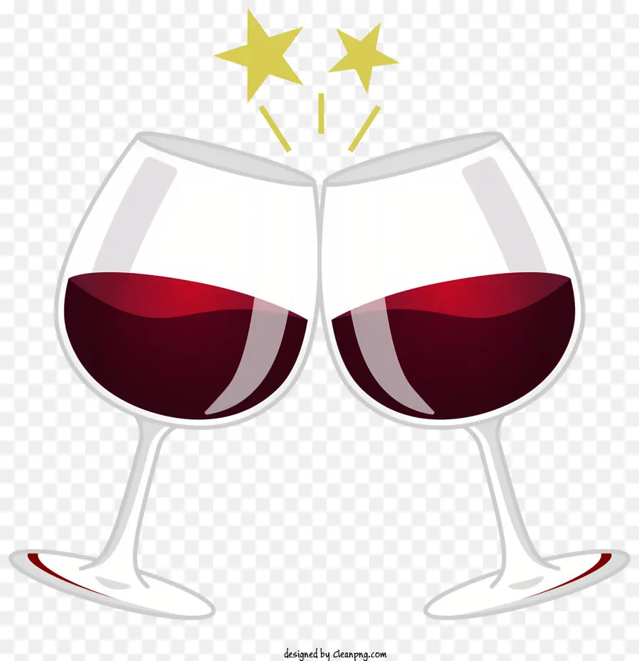 Weinglas - Leere Weingläser, die unter leuchtenden Sternen klicken