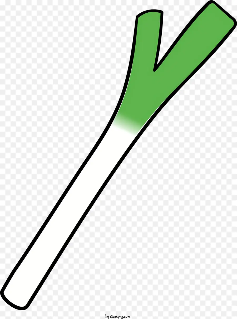 Blatt Zeichnung - Einfache, elegante Skizze von gebogenem grünem Blatt