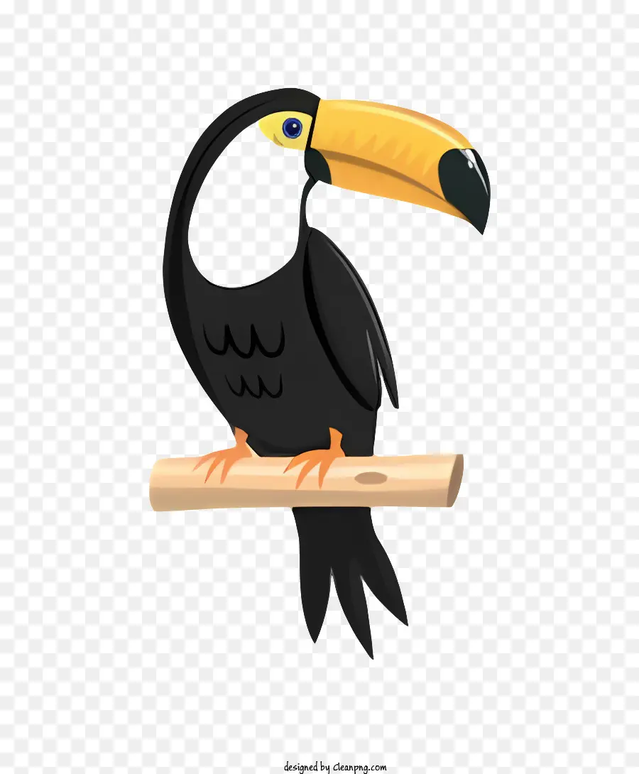 Vogel Papagei - Cartoon -Toucan am Zweig mit glühendem Objekt