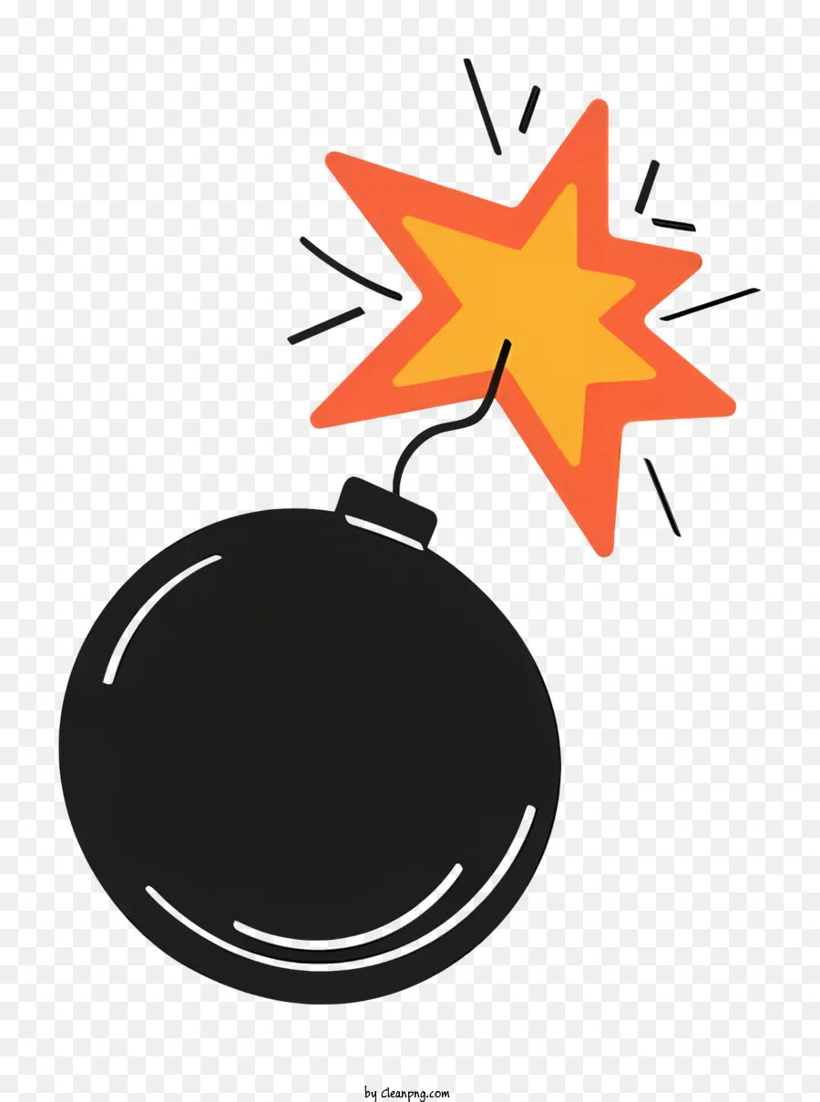 Timer Bomb Bomb Explosion Destruction Danno esplosivo - La bomba nera esplode con una stella colorata, causando distruzione