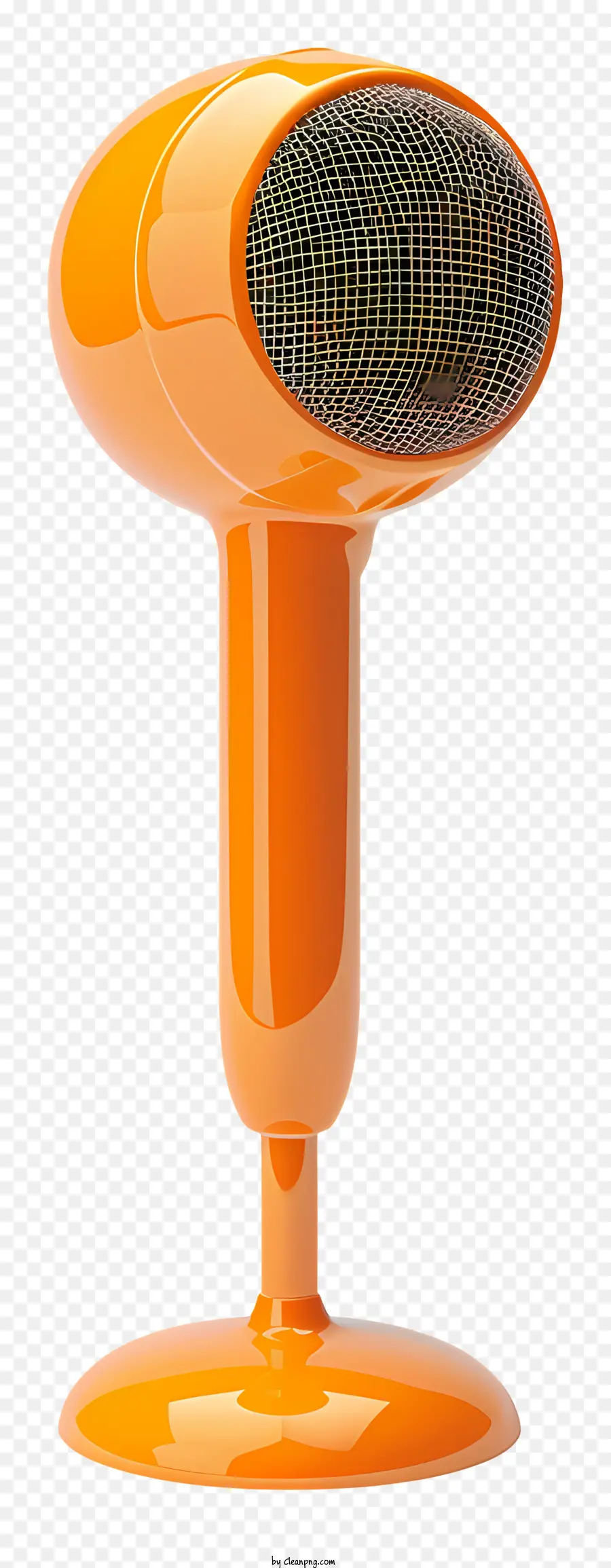 speech orange heat lamp black base mounted on a stand cylindrical heat lamp