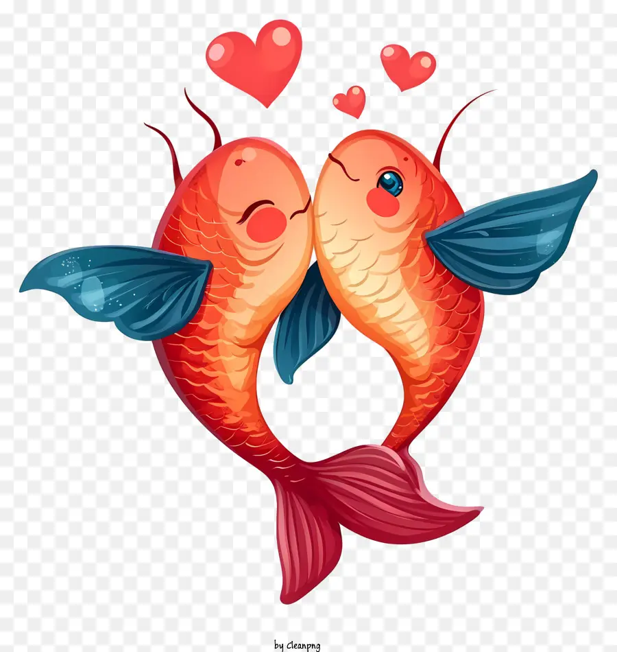 das symbol der Liebe - Zwei Fische küssen sich in Herzform