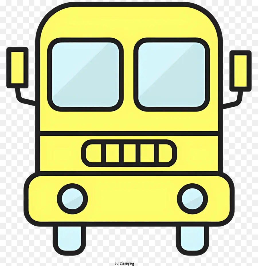 Bildung Symbol - Gelber Schulbus mit großem Frontfenster