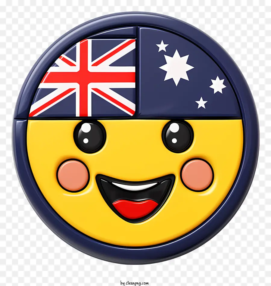 giorno di Australia - Faccina faccina con bandiera australiana come bocca