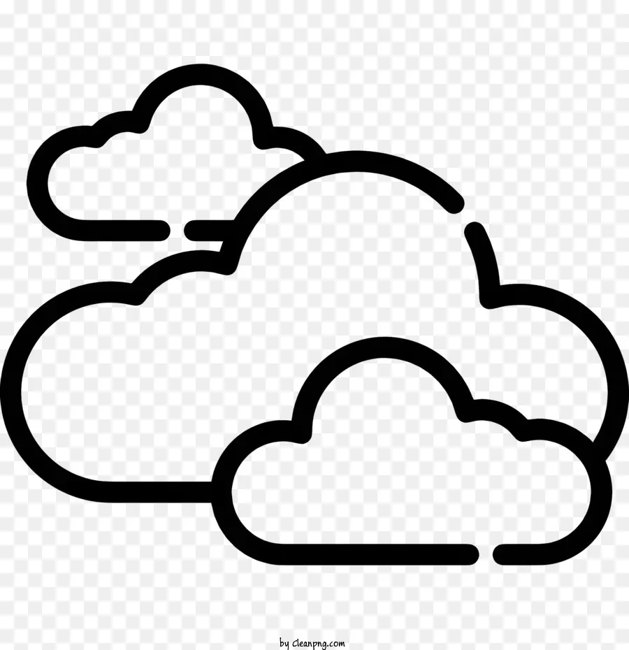 cloud Symbol - Monochromatisches Bild von weißen Wolken, die eine Bewegung vorschlagen