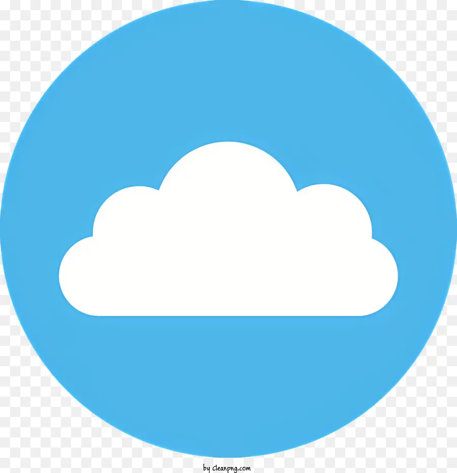 cloud Symbol - Blauer Hintergrund mit weißer flauschiger Wolkenillustration