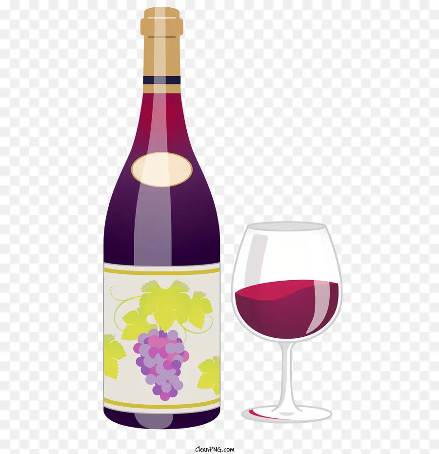 Rotwein Rotwein Flasche Glas Rotweintrauben Weinrebe - Hochwertige digitale Darstellung von Rotwein