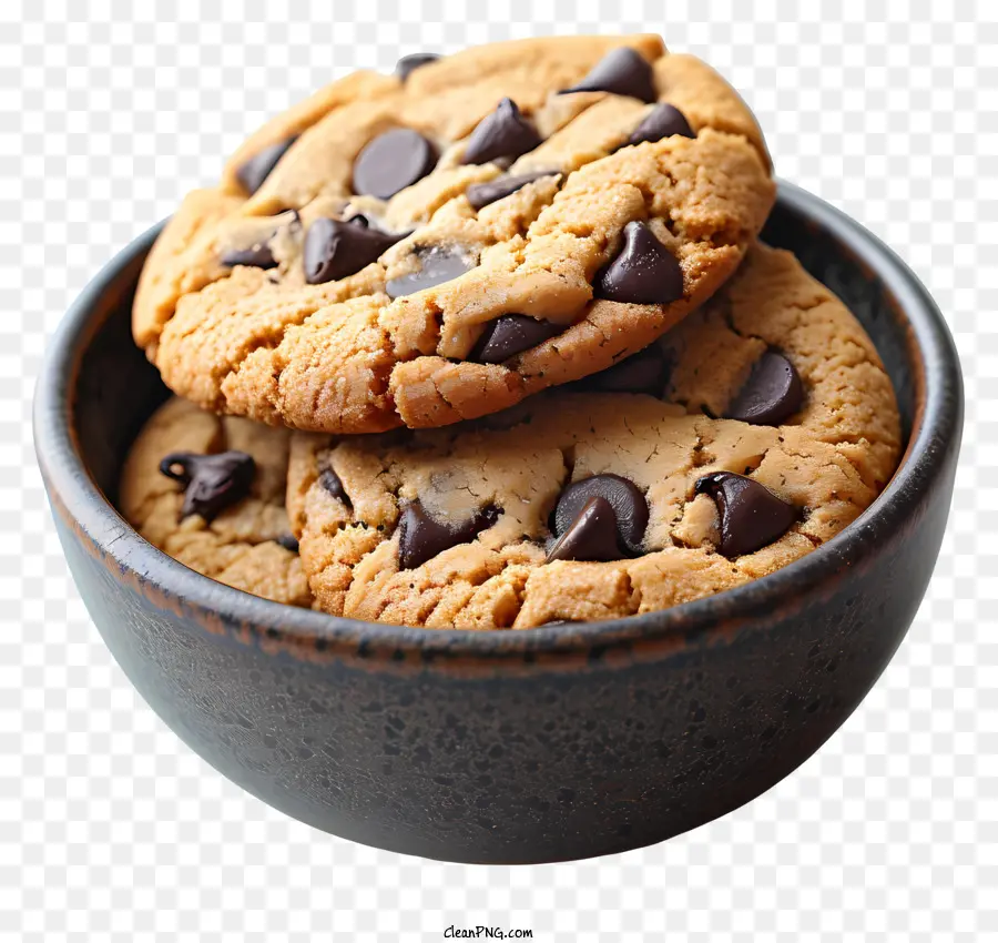 Bánh quy sô cô la trong bát sô cô la chip cookie bát bánh quy nướng bánh quy tự làm - Bát bánh quy sô cô la trên nền đen