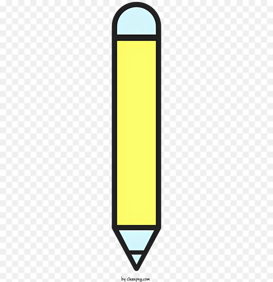 giáo dục biểu tượng - Bút chì màu vàng với cục tẩy màu xanh trên nền đen